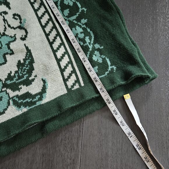 Emerald Isle Womans Tunic Sweater Made In Ireland Size Med Green Floral - Picture 7 of 8